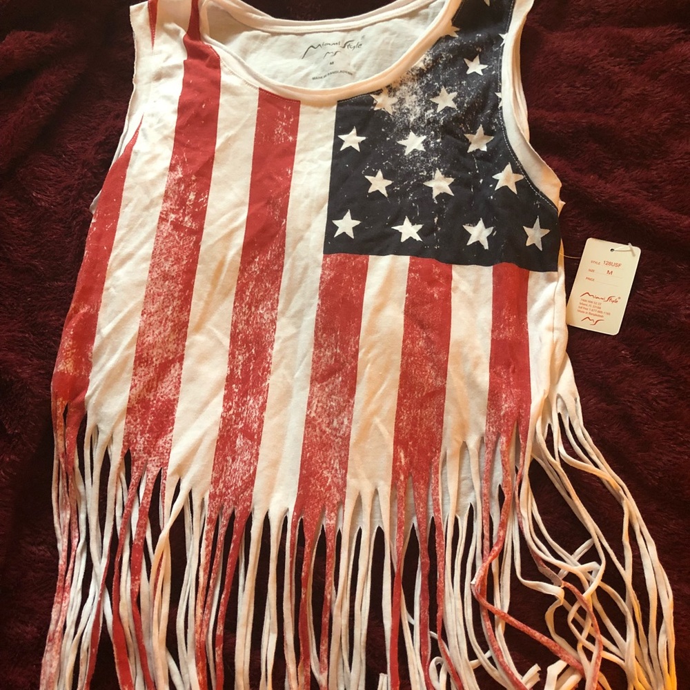 Red White & Blue Fringe Shirt